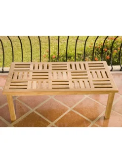 Basketweave Rectangular Table, Large -Deals The Garden & Yard Store 36351 005v 1 basketweave teak coffee tables