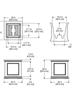 Fairfield Self-Watering Square Planter, 20” X 20” -Deals The Garden & Yard Store 39618 16V tif