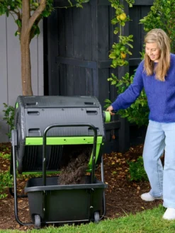 Maze 48 Gallon Compost Tumbler With Cart -Deals The Garden & Yard Store 3 4 crop 8613576 02V
