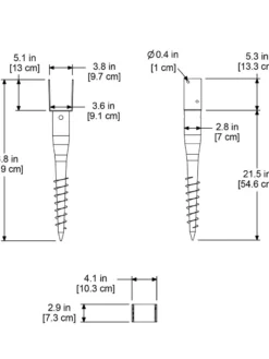 No-Dig Ground Screw For Mailpost -Deals The Garden & Yard Store 8587086 02V tif