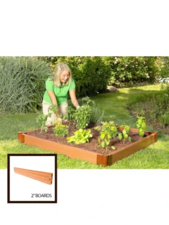 Classic Sienna Composite Raised Bed, 5-1/2" High With 2" Boards