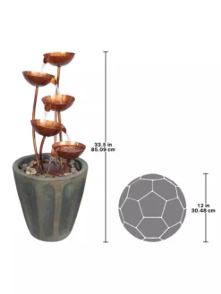 Copper Lotus Cascading Fountain -Deals The Garden & Yard Store 8589843 02V