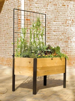 Elevated Planter Box And Space-Maker Pivoting Trellis Set, 2' X 4' -Deals The Garden & Yard Store 8590247 550 tif