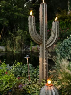 Desert Steel Saguaro Cactus Torches -Deals The Garden & Yard Store 8591452 01V tif