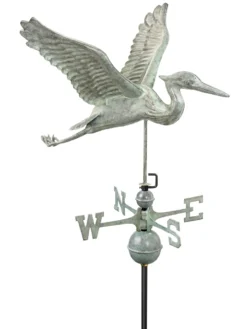 Verde Copper Heron Weathervane, Standard Size -Deals The Garden & Yard Store 8593536 003v copper heron weathervane standard size scaled