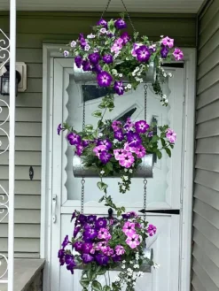 Galvanized Hanging Triple Planter -Deals The Garden & Yard Store 8595213 02CUST tif