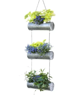 Galvanized Hanging Triple Planter -Deals The Garden & Yard Store 8595213 6967 tif