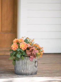 Galvanized Ribbed Planters -Deals The Garden & Yard Store 8597434 1695 tif