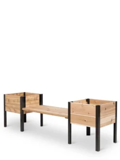 Elevated Cedar Planter Bench Kit, Natural, 90" -Deals The Garden & Yard Store 8597992 10053 tif