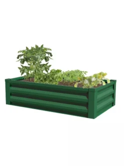 Powder-Coated Metal Raised Garden Bed, 24" X 48" -Deals The Garden & Yard Store 8599393 02V powder coated metal raised garden bed 24x49 forest green