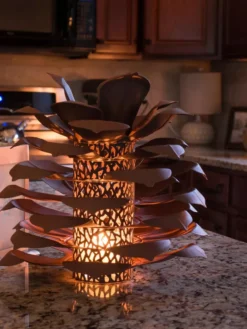 Desert Steel Pine Cone Luminary -Deals The Garden & Yard Store 8599563 03V tif