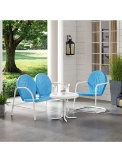 Crosley Griffith Loveseat, Chair & Side Table Outdoor Seating Set