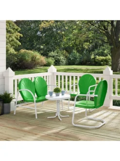 Crosley Griffith Loveseat, 2 Chairs & Side Table Outdoor Seating Set