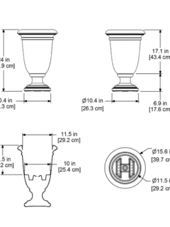 Ellington Self-Watering Urn Planter, 24" -Deals The Garden & Yard Store 8600110 11V tif