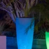Solar Illuminated Planter Tall Granite, 32"