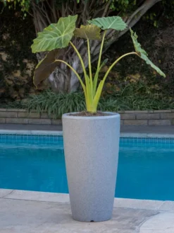 Solar Illuminated Planter Tall Granite, 32" -Deals The Garden & Yard Store 8600183 19645 tif