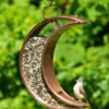 Crescent Moon Bird Feeder With Copper Finish