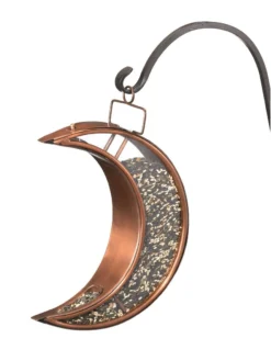 Crescent Moon Bird Feeder With Copper Finish -Deals The Garden & Yard Store 8600194 02v
