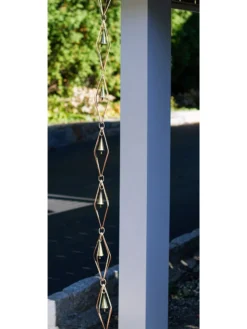 Diamond Pure Copper Rain Chain, 8-1/2' -Deals The Garden & Yard Store 8600205 01v