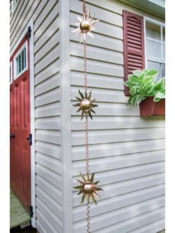 Sun Pure Copper Rain Chain, 8-1/2' -Deals The Garden & Yard Store 8600206 01v