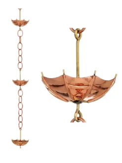 Umbrella Pure Copper Rain Chain, 8.5' -Deals The Garden & Yard Store 8600208 03v