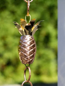 Pineapple Pure Copper Rain Chain, 8.5' -Deals The Garden & Yard Store 8600210 02v