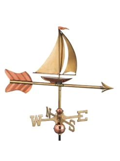 Sailboat Cottage Copper Weathervane With Roof Mount -Deals The Garden & Yard Store 8600347 02v sailboat cottage copper weathervane roof mount
