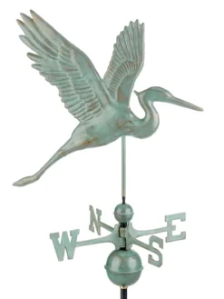 Graceful Blue Heron Copper Weathervane -Deals The Garden & Yard Store 8600374 05v graceful blue heron weathervane blue verde
