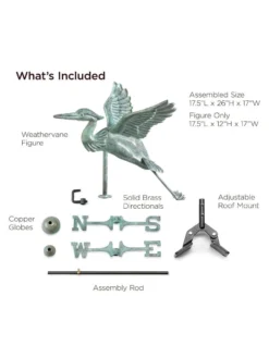 Blue Heron Cottage Copper Weathervane -Deals The Garden & Yard Store 8600375 05v