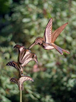 Hummingbird Cottage Copper Weathervane With Roof Mount