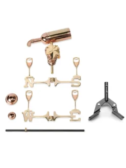 Wine Bottle Cottage Copper Weathervane With Roof Mount -Deals The Garden & Yard Store 8600383 03v