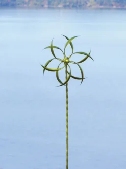 Feather Staked Wind Spinner, 15" -Deals The Garden & Yard Store 8600479 03v feather staked wind spinner 15 inch green