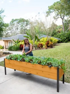 Self-Watering Eco-Stained Elevated Planter Box, 2' X 8' -Deals The Garden & Yard Store 8608965 6069 tif