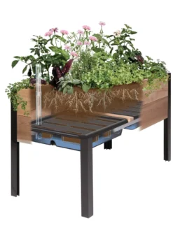 Self-Watering Eco-Stained Elevated Planter Box, 2' X 4' -Deals The Garden & Yard Store 8609009 SW insert art 2021 tif