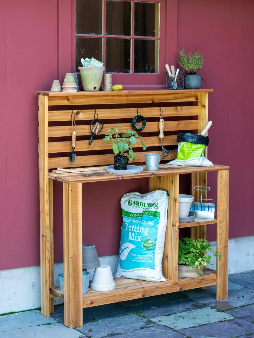 Gardener’s Supply Tall Cedar Potting Bench 1 Gardener’s Supply Tall Cedar Potting Bench