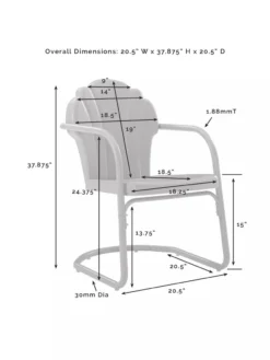 Crosley Tulip Chair Set, Set Of 2 -Deals The Garden & Yard Store 8609287 46V jpg