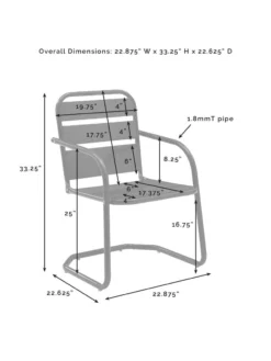 Crosley Brighton Chair Set, Set Of 2 -Deals The Garden & Yard Store 8609288 38v