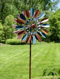 Metallic Leaf Wind Spinner