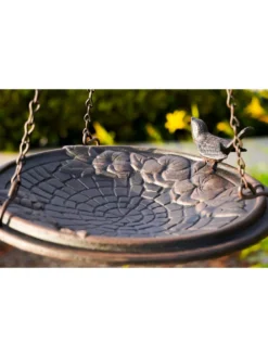 Floral Motif Hanging Birdbath -Deals The Garden & Yard Store 8610562 01v