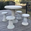 Patio Set, Round Table & 4 Stools
