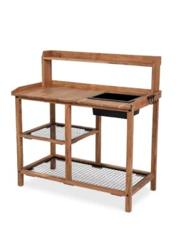 Dynamic Acacia Potting Bench With Soil Reservoir -Deals The Garden & Yard Store 8611009 002