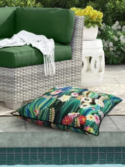 Outdoor Decor™ Floor Pillows, 24" X 24" -Deals The Garden & Yard Store 8611118 109v cact outdoor floor deco pillow 24x24 multi cactus
