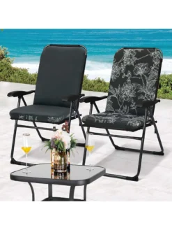Outdoor Decor™ Seat Pad High Back Cushions, 20" X 45" -Deals The Garden & Yard Store 8611125 102v bkf outdoor seat pad high back cushions 20x45 black flowers