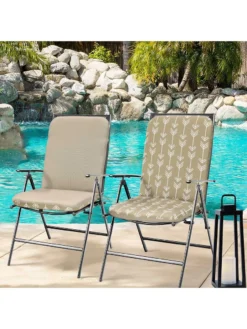 Outdoor Decor™ Seat Pad High Back Cushions, 20" X 45" -Deals The Garden & Yard Store 8611125 110v trta outdoor seat pad high back cushions 20x45 tribal taupe