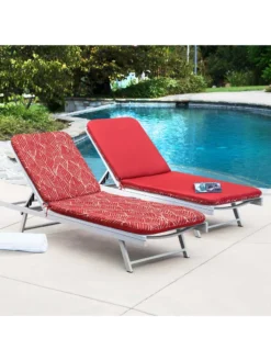 Outdoor Decor™ Chaise Lounge Cushions, 22" X 73" -Deals The Garden & Yard Store 8611127 102v fthr outdoor chaise lounge cushion 22x73 red feather