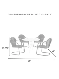 Crosley Tulip 5-piece Outdoor Dining Set -Deals The Garden & Yard Store 8611578 07v
