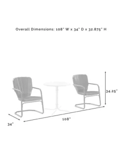 Crosley Ridgeland 3-piece Outdoor Bistro Set -Deals The Garden & Yard Store 8611594 09v