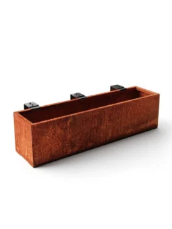 Veradek Metallic Series Corten Steel Railing Planters -Deals The Garden & Yard Store 8611611 05v