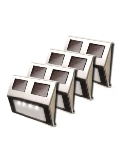 MAXSA® Solar-Powered Metal Deck Light, Set Of 4 -Deals The Garden & Yard Store 8611691 ss 04v