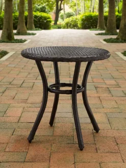 Crosley Palm Harbor Outdoor Wicker Round Side Table -Deals The Garden & Yard Store 8611949 01v palm harbor outdoor wicker round side table
